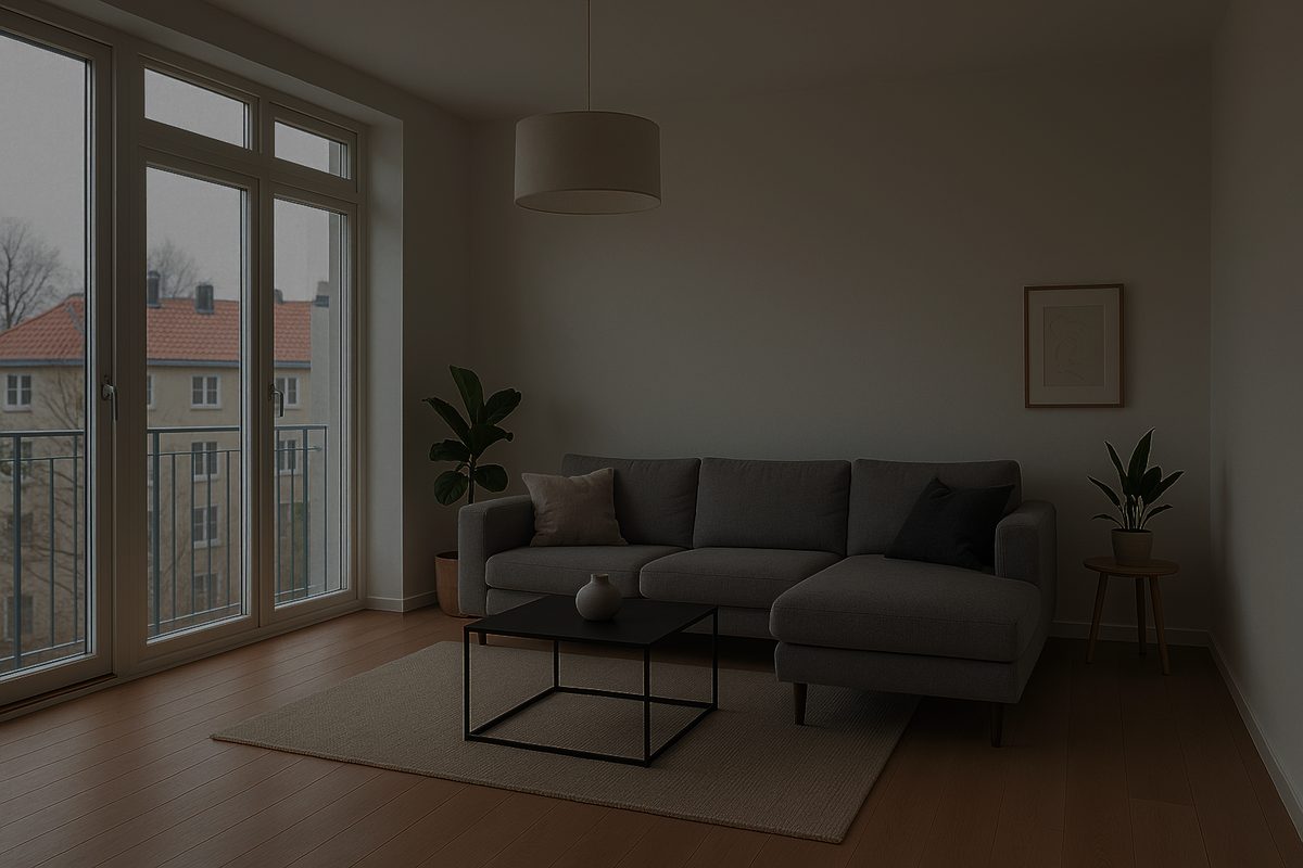 Karanlık çekilmiş salon fotoğrafı